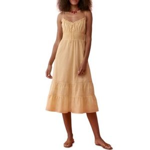 Reformation Landon dress Parmesan light yellow smocked sun dress sz 2